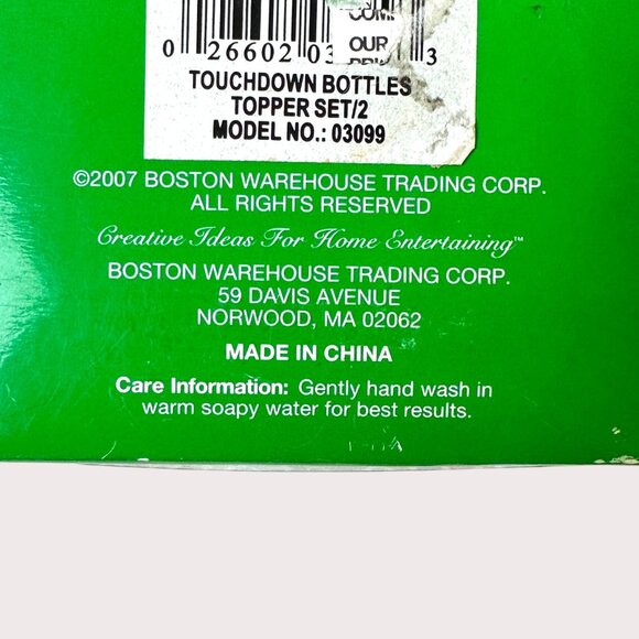 Touchdown Football & Referee Bottle Stoppers Set By Boston Warehouse, NOS, Uniqu - Picture 3 of 6